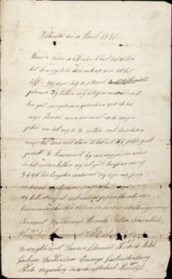 Brief uit Willemstad, 10 april 1831
